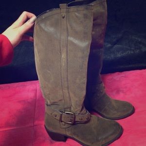 Distressed Knee High Boots