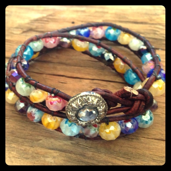 Beaded boho wrap bracelet