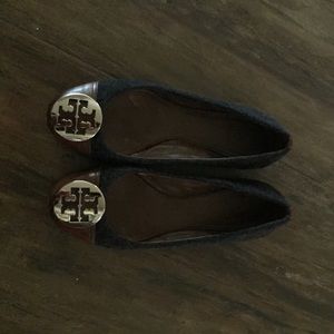 Tory Burch gray and brown flats size 7.5