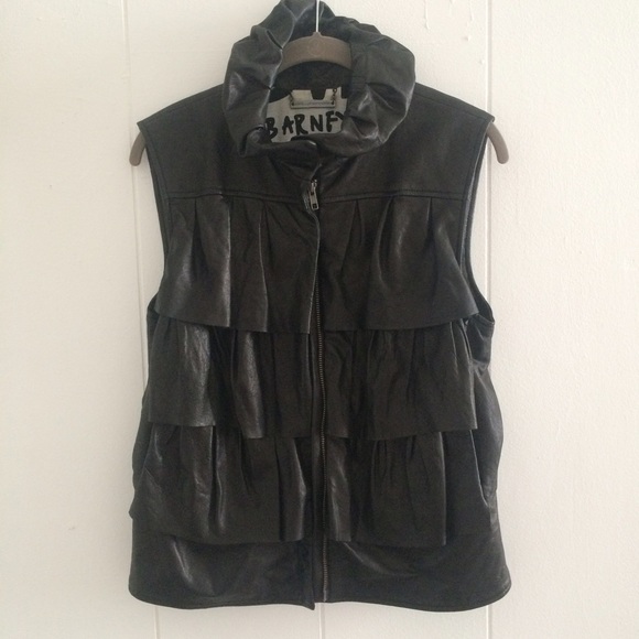 DVF Leather Bomber Vest ▪️◼️🔳