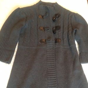 Long button-up 3/4 slv sweater