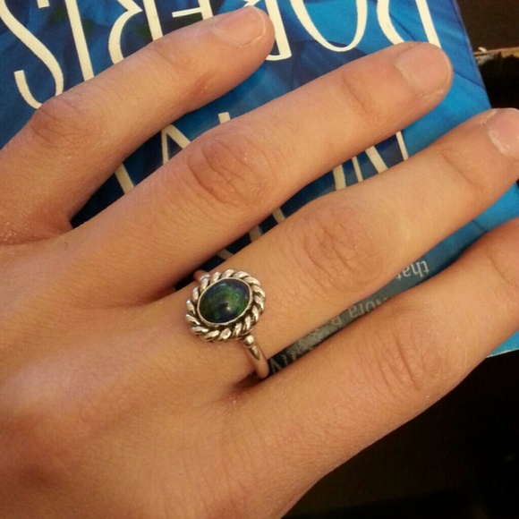 .925 Sterling Silver Azurite gemstone woman Ring - Picture 4 of 4