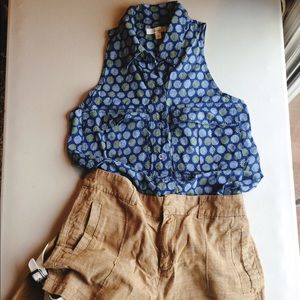 Anthropologie Polkadot Button Down Blouse