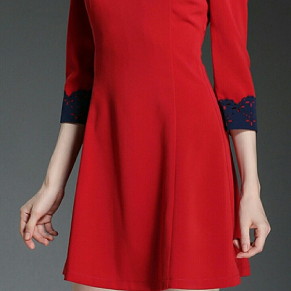 NWT DINIJIA Tricia Dress in Red - Picture 2 of 4