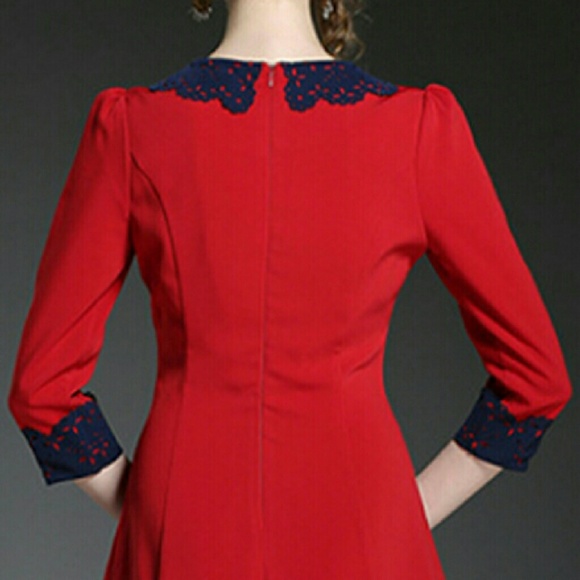 NWT DINIJIA Tricia Dress in Red - Picture 3 of 4