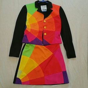 Moschino Cheap & Chic colorful skirt suit set