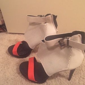 ALDO Cream and Orange, 4 inch heels