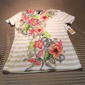 NWT Stripes & flower shirt