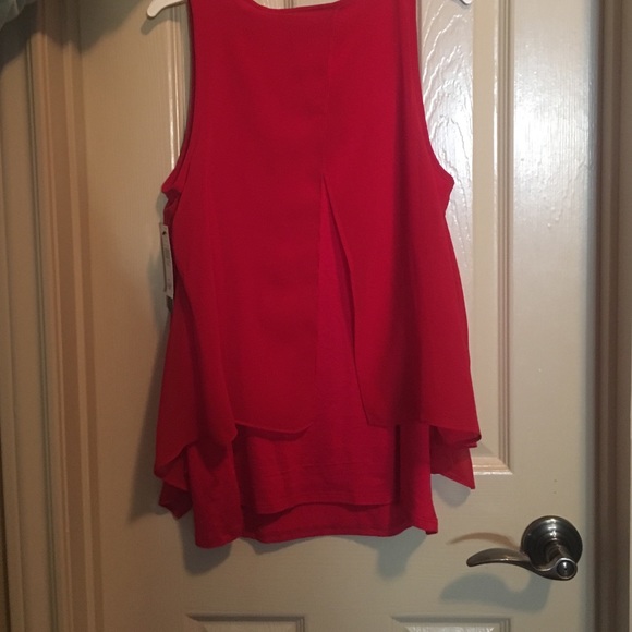 I am selling a red sleeveless blouse - Picture 3 of 3