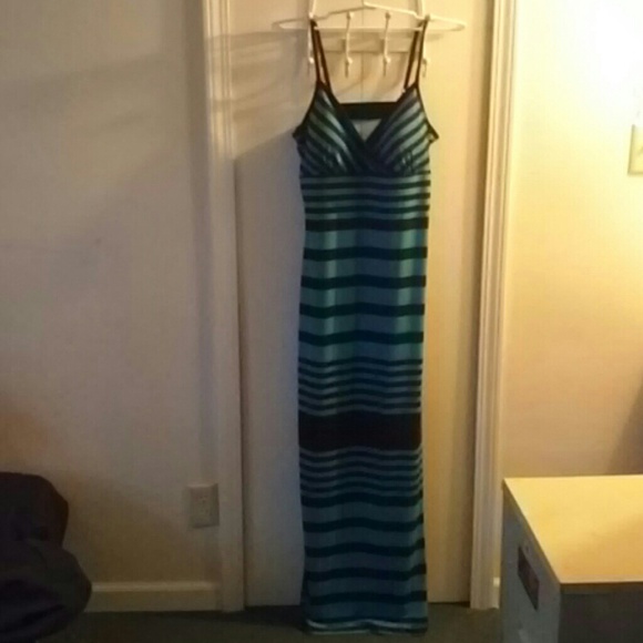 Black and Blue Maxi Dress