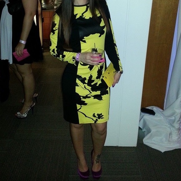 Black and yellow dress