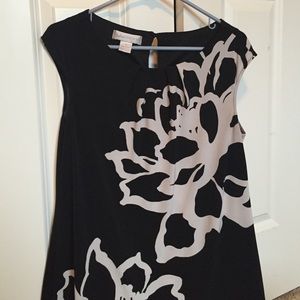 Black dress with grey/white flowers