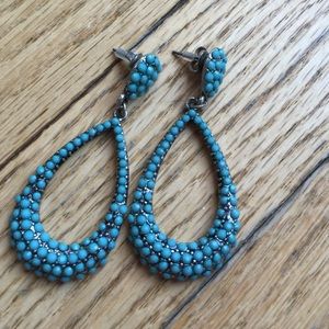 Blue textured earrings.