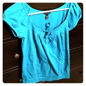 Turquoise cotton t-shirt