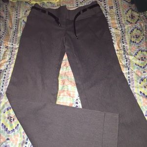 Gray dress pants with thin belt