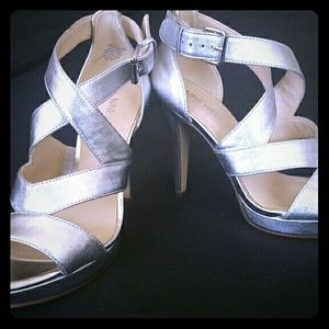 Classy Silver strappy heels