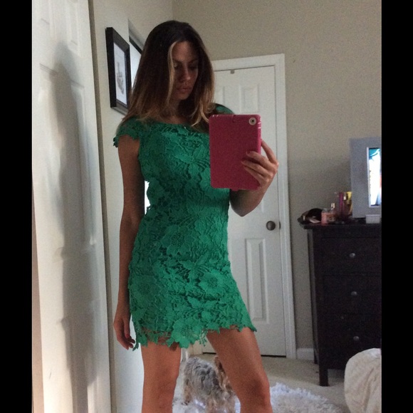 Green Lace Crochet Dress