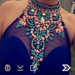 Blue Rachel Allan homecoming/prom dress