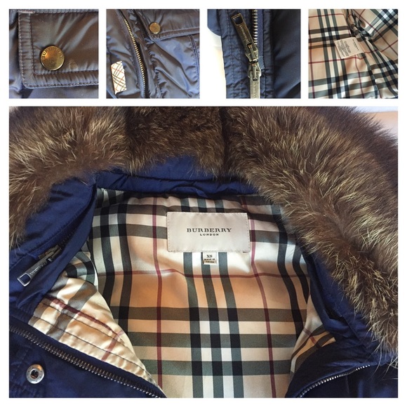 Burberry London down vest, fur collar - Picture 2 of 3