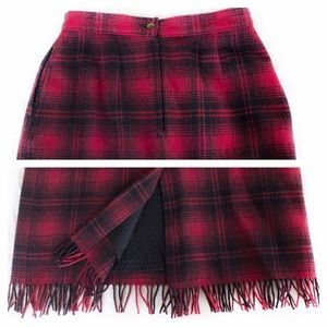 Woolrich Skirts - Woolrich red plaid wool fringed blanket skirt Woolrich Skirts - Woolrich red plaid wool fringed blanket skirt