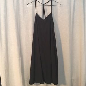 Motherhood cross-back little black dress.