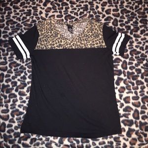 Rue 21 Cheetah Print/Black Tee