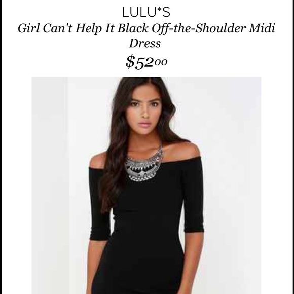 NEW Lulu's off the shoulder black midi dress