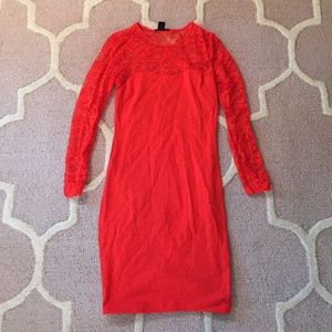 Sexy long sleeve lace dress