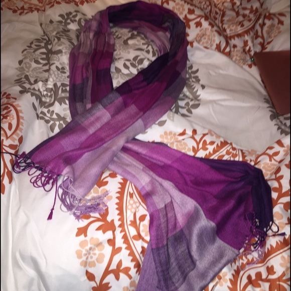 Purple plaid scarf