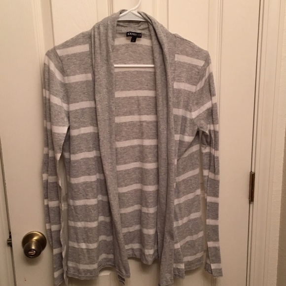 Gray/white cardigan Express