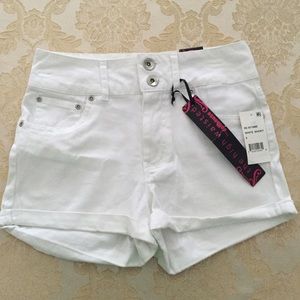 NEW Dollhouse white jean high waisted shorts 5