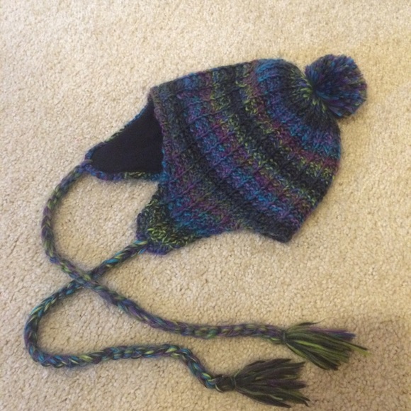 Blue Pom Pom beanie