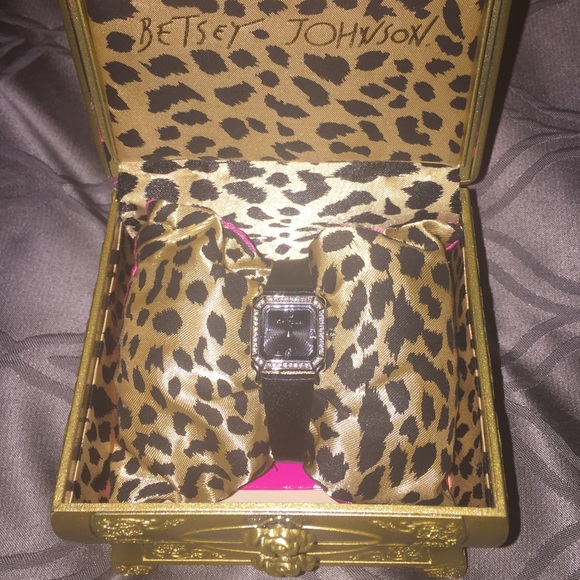 Betsey Johnson Accessories - Betsy Johnson Black Satin Watch.