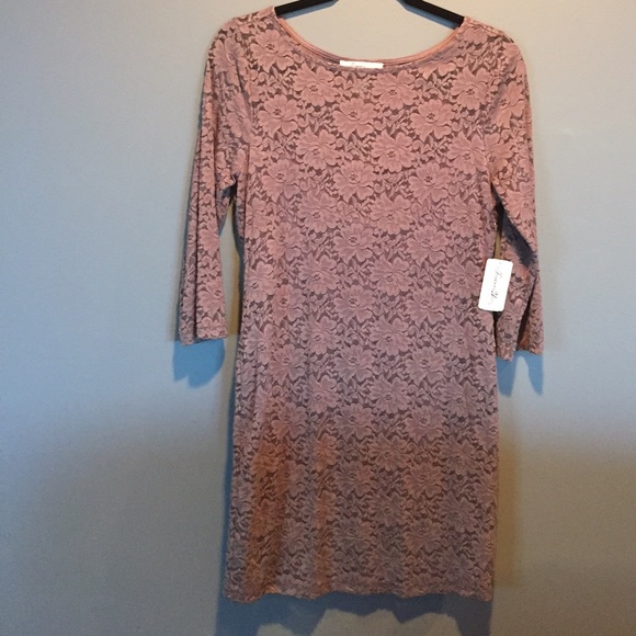 ❌SOLD❌ F21 Lace Dress Taupe - Picture 1 of 3