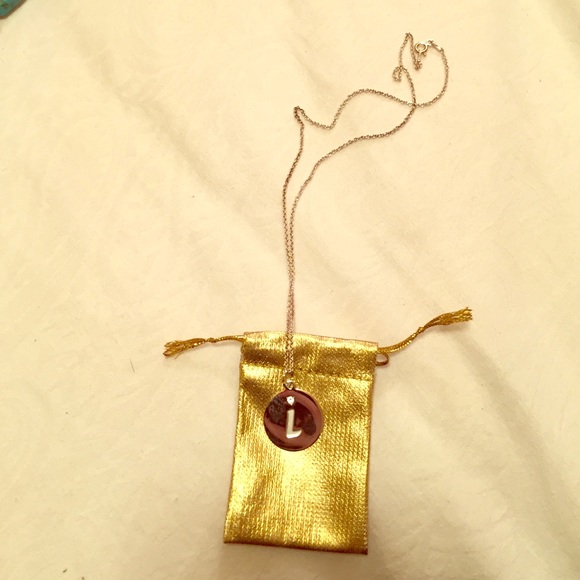 Small silver L necklace