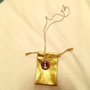 Small silver L necklace
