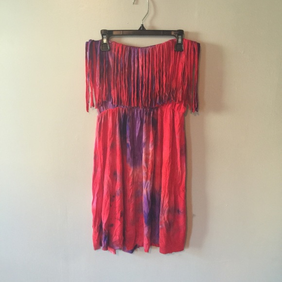 Boutique umgee fringe tie-died dress