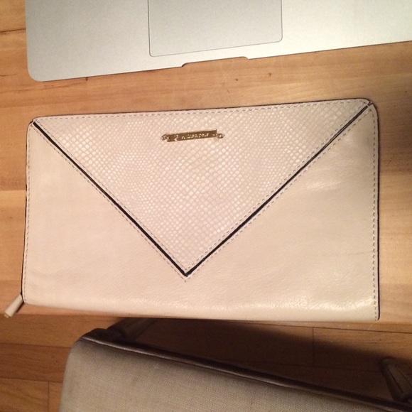 Linea Pelle Cream Envelope Clutch