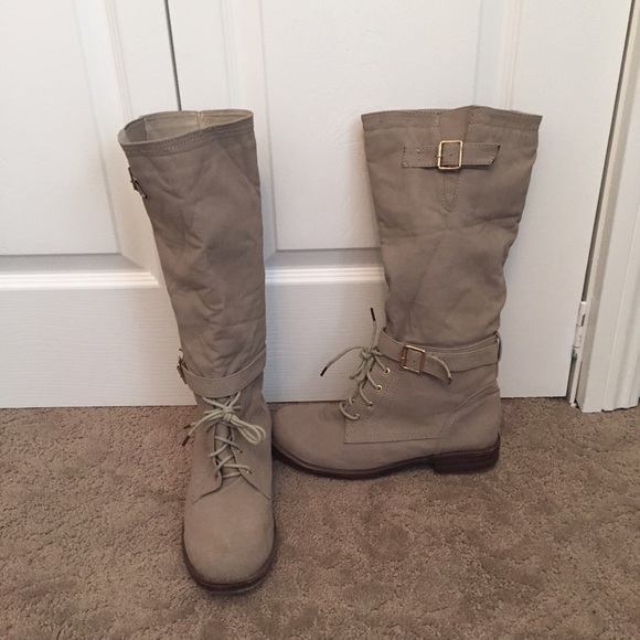 Shoes - Tan Lace and Buckle Boots