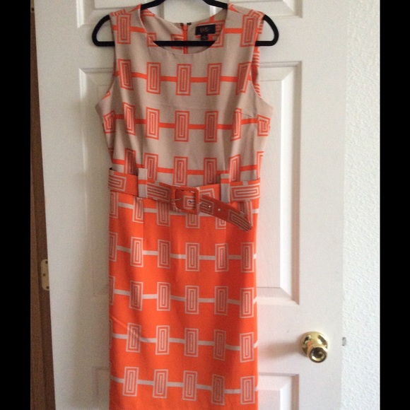 ILH Tan and Orange Dress