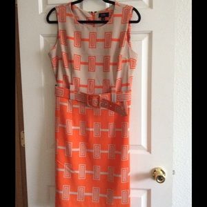 ILH Tan and Orange Dress