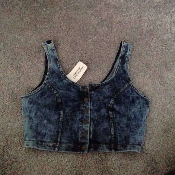Acid Wash Cropped Tank
