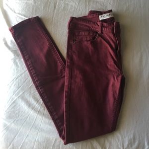 Maroon High Rise Skinny Jeans