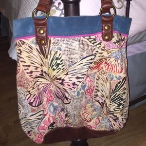 Lucky Brand tote bag with suede!🌸🦄