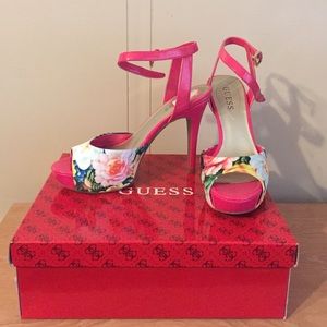 Pink fabric heels- Guess brand