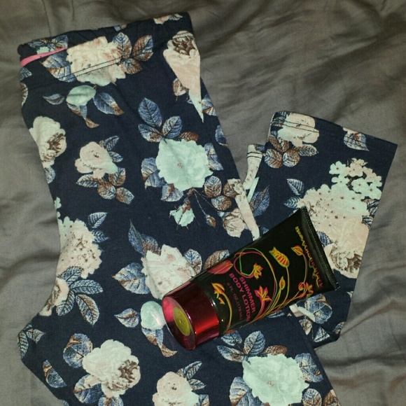 Floral leggings and lotion from rue 21