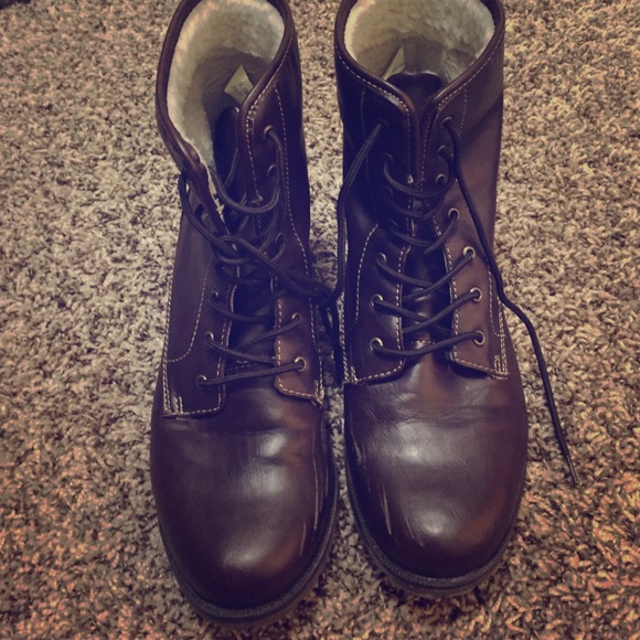 Brown Leather Combat Boots!
