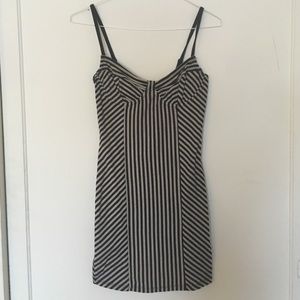 Forever 21 black and taupe striped dress