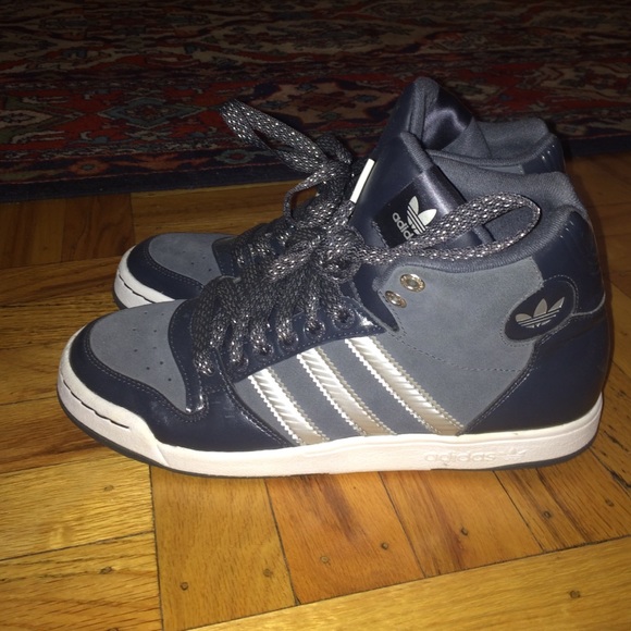 Adidas Navy/Silver High Top Sneakers