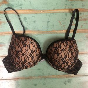 Black and Tan Lace Aerie Bra - 34C